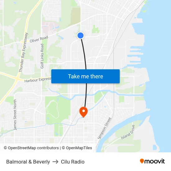 Balmoral & Beverly to Cilu Radio map