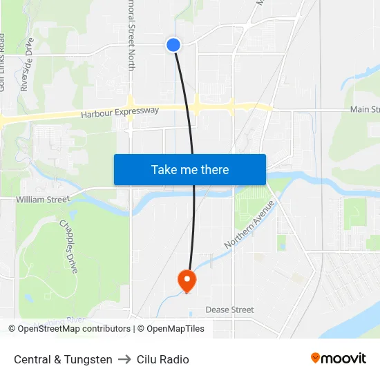 Central & Tungsten to Cilu Radio map