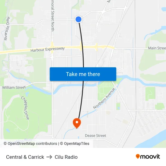 Central & Carrick to Cilu Radio map