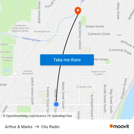 Arthur & Marks to Cilu Radio map