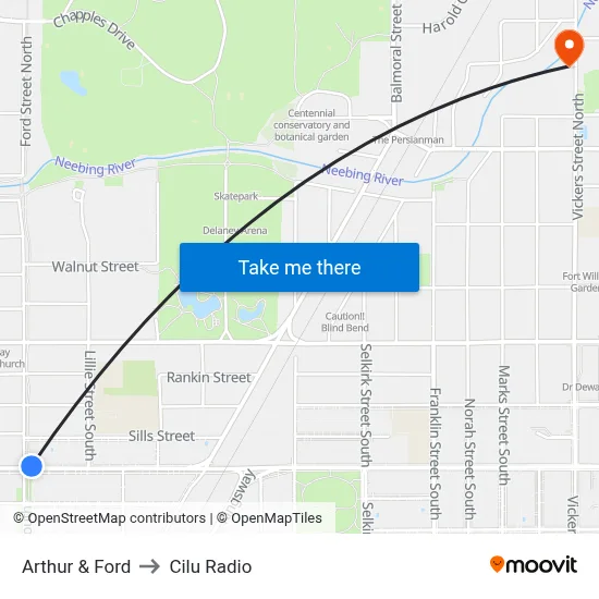 Arthur & Ford to Cilu Radio map