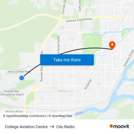 College Aviation Centre to Cilu Radio map