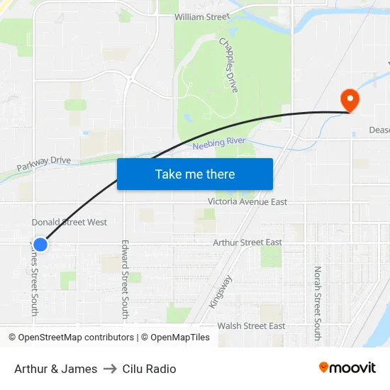 Arthur & James to Cilu Radio map