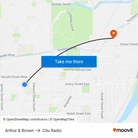 Arthur & Brown to Cilu Radio map