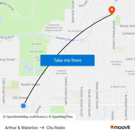Arthur & Waterloo to Cilu Radio map