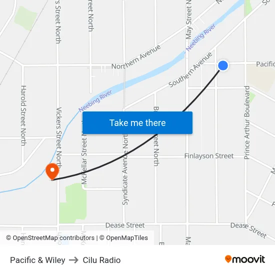 Pacific & Wiley to Cilu Radio map