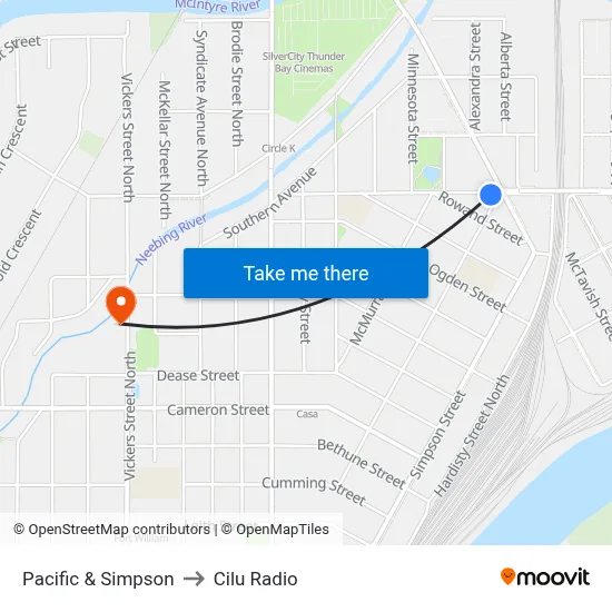 Pacific & Simpson to Cilu Radio map