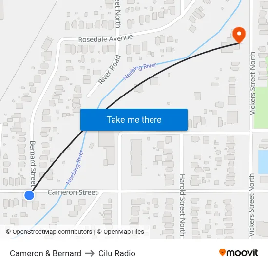 Cameron & Bernard to Cilu Radio map