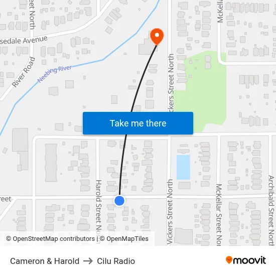 Cameron & Harold to Cilu Radio map