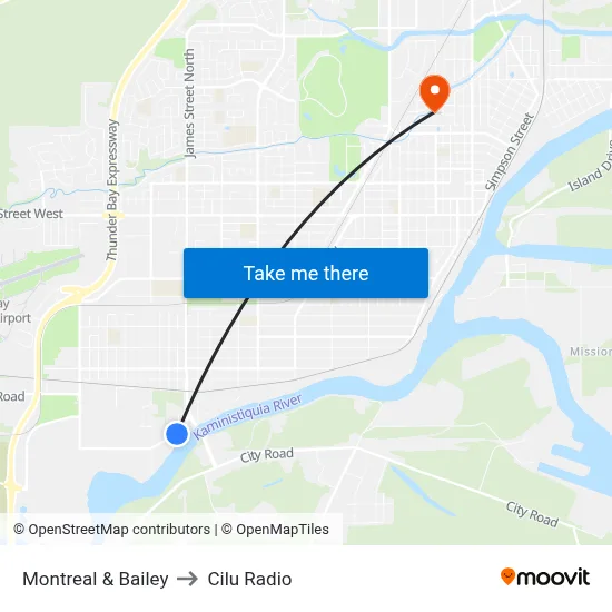 Montreal & Bailey to Cilu Radio map