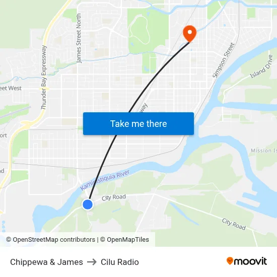 Chippewa & James to Cilu Radio map