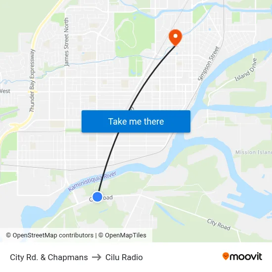 City Rd. & Chapmans to Cilu Radio map