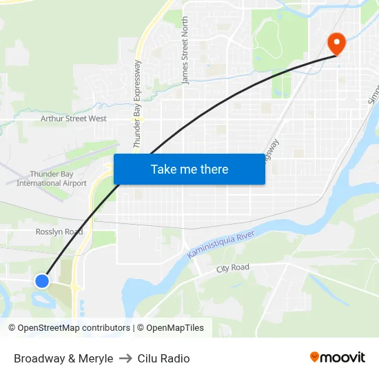Broadway & Meryle to Cilu Radio map