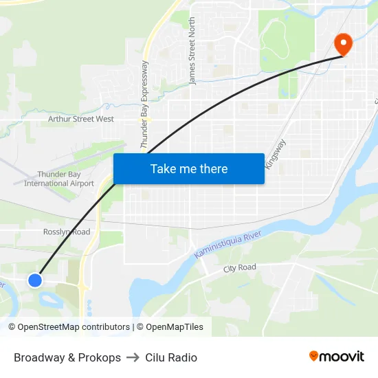 Broadway & Prokops to Cilu Radio map