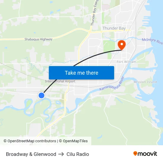 Broadway & Glenwood to Cilu Radio map