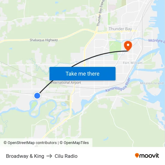 Broadway & King to Cilu Radio map