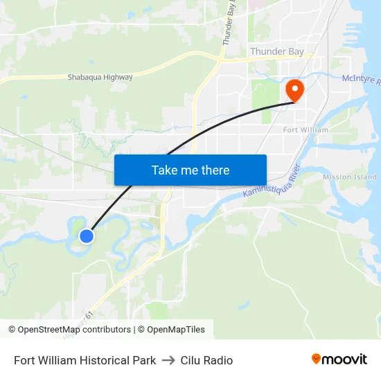 Fort William Historical Park to Cilu Radio map