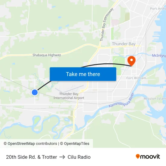 20th Side Rd. & Trotter to Cilu Radio map