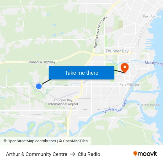 Arthur & Community Centre to Cilu Radio map