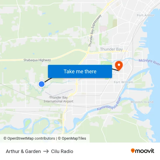 Arthur & Garden to Cilu Radio map