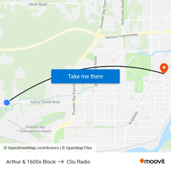 Arthur & 1600s Block to Cilu Radio map