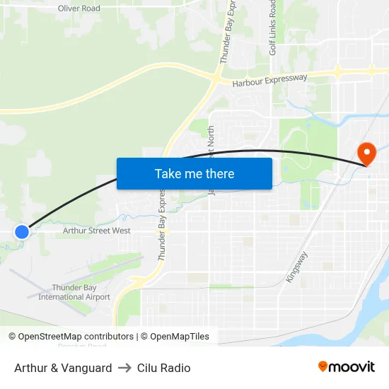 Arthur & Vanguard to Cilu Radio map