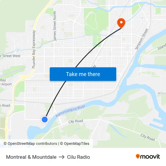 Montreal & Mountdale to Cilu Radio map