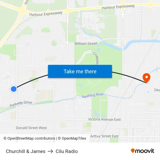 Churchill & James to Cilu Radio map