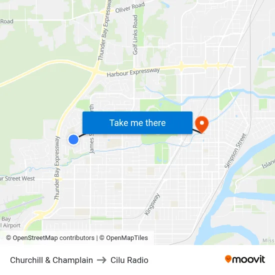 Churchill & Champlain to Cilu Radio map