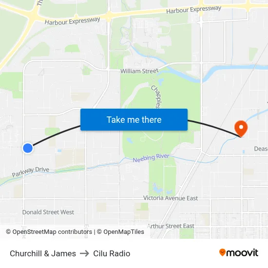 Churchill & James to Cilu Radio map