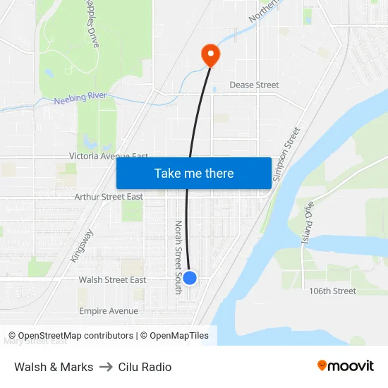Walsh & Marks to Cilu Radio map