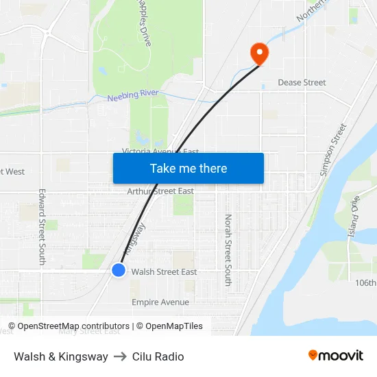 Walsh & Kingsway to Cilu Radio map
