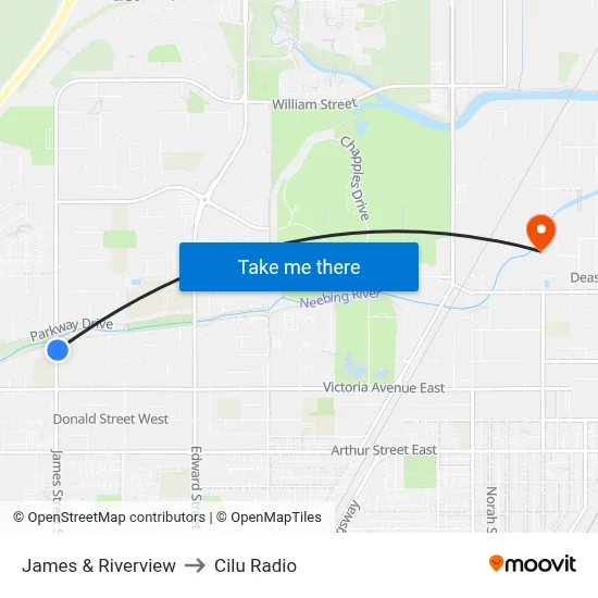 James & Riverview to Cilu Radio map