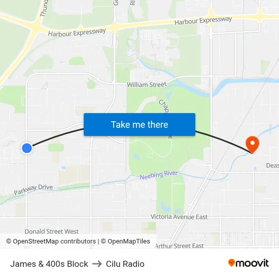 James & 400s Block to Cilu Radio map