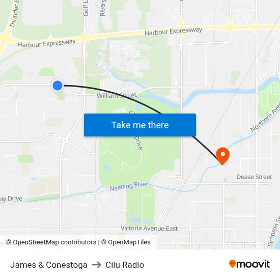 James & Conestoga to Cilu Radio map