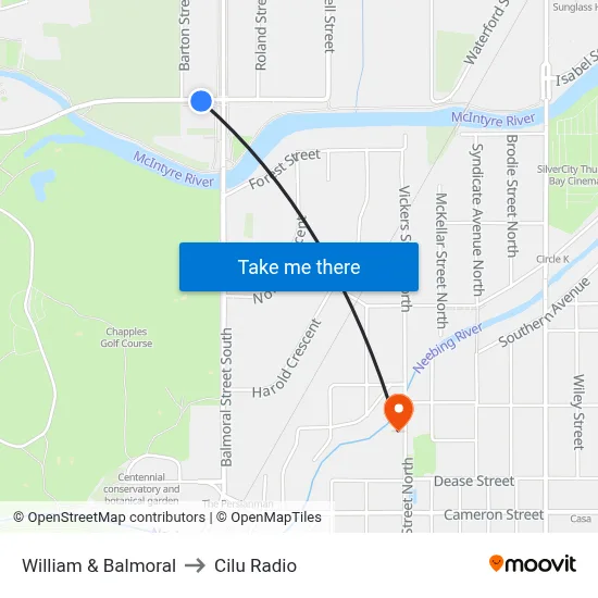William & Balmoral to Cilu Radio map