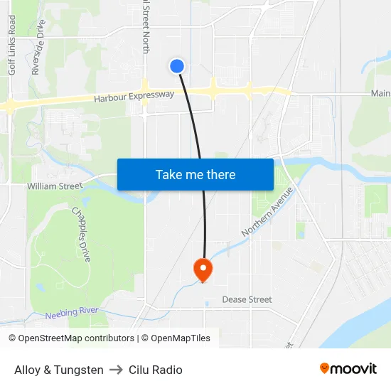 Alloy & Tungsten to Cilu Radio map