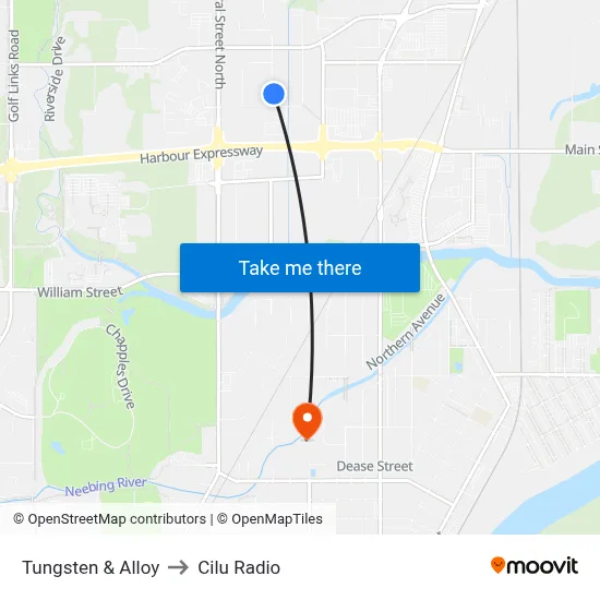 Tungsten & Alloy to Cilu Radio map