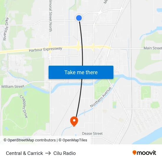 Central & Carrick to Cilu Radio map