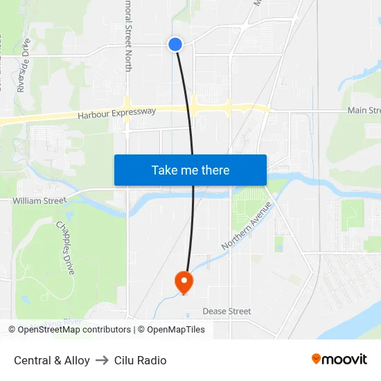 Central & Alloy to Cilu Radio map