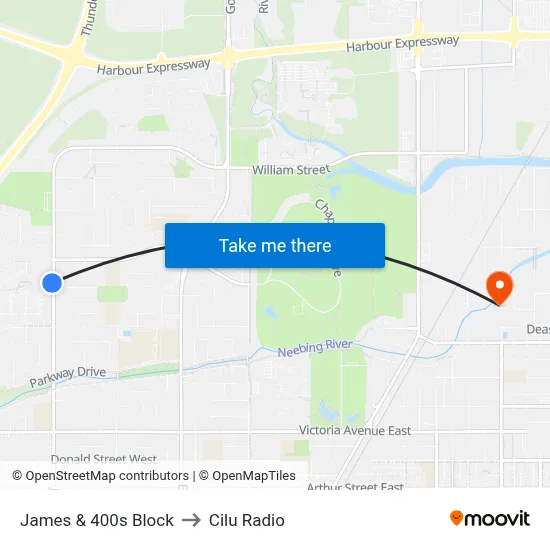 James & 400s Block to Cilu Radio map