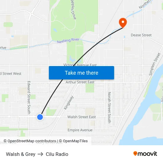Walsh & Grey to Cilu Radio map