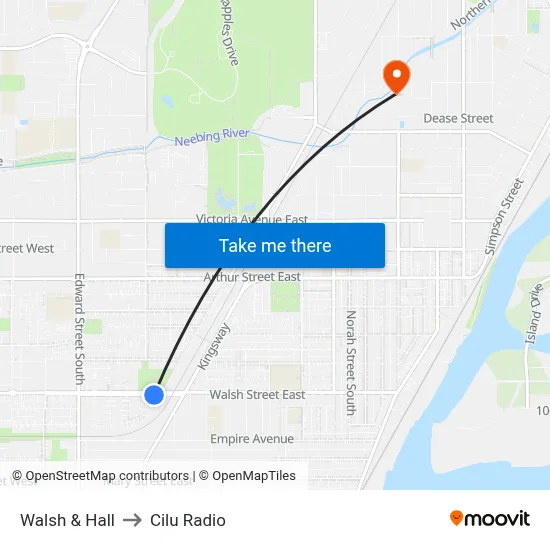 Walsh & Hall to Cilu Radio map