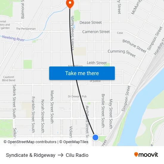 Syndicate & Ridgeway to Cilu Radio map