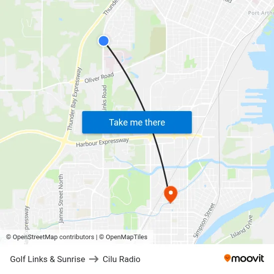 Golf Links & Sunrise to Cilu Radio map