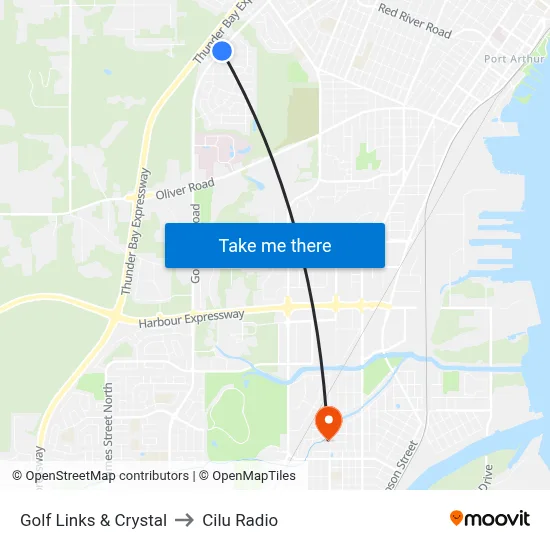 Golf Links & Crystal to Cilu Radio map