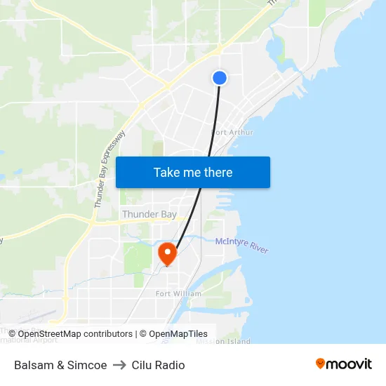 Balsam & Simcoe to Cilu Radio map
