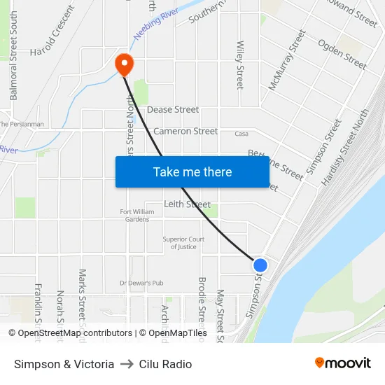 Simpson & Victoria to Cilu Radio map