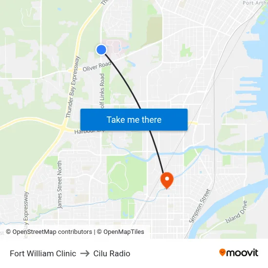 Fort William Clinic to Cilu Radio map