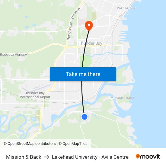 Mission & Back to Lakehead University - Avila Centre map